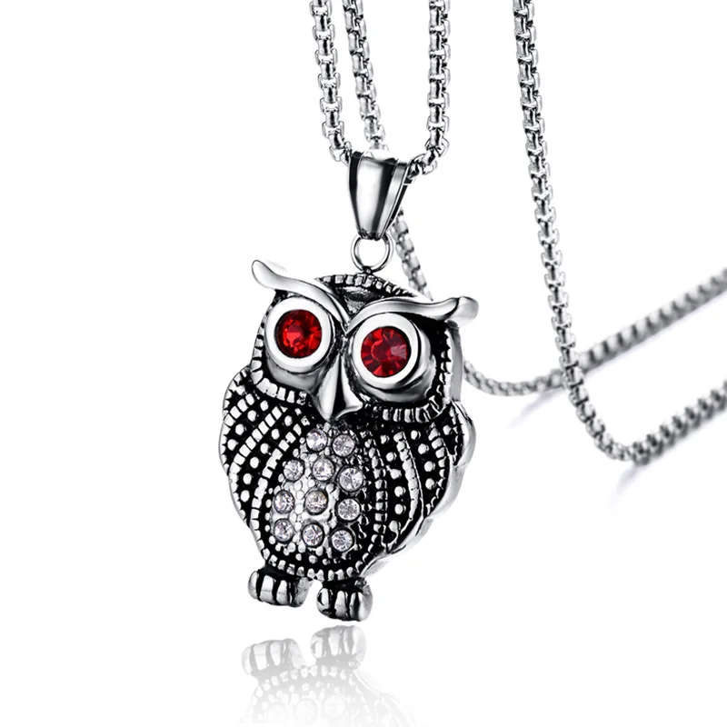 

Owl Necklace Titanium Steel Vintage Pendant