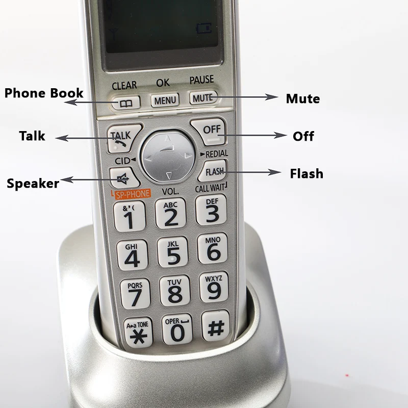 english language dect 6 0 plus 1 9 ghz digital cordless phone call id handfree del wireless home telephone for office bussiness free global shipping