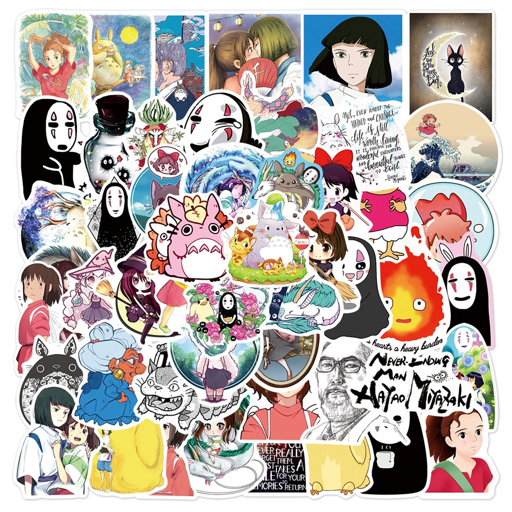 

10/30/50PCS New Miyazaki Hayao Sticker Pack Cartoon Creative Animation Kids Computer Desk Chair Decoration Waterproof Wholesale