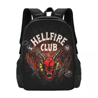 stranger things 4 hellfire club cartoon school bags fashion backpack teenagers bookbag mochila casual backpack