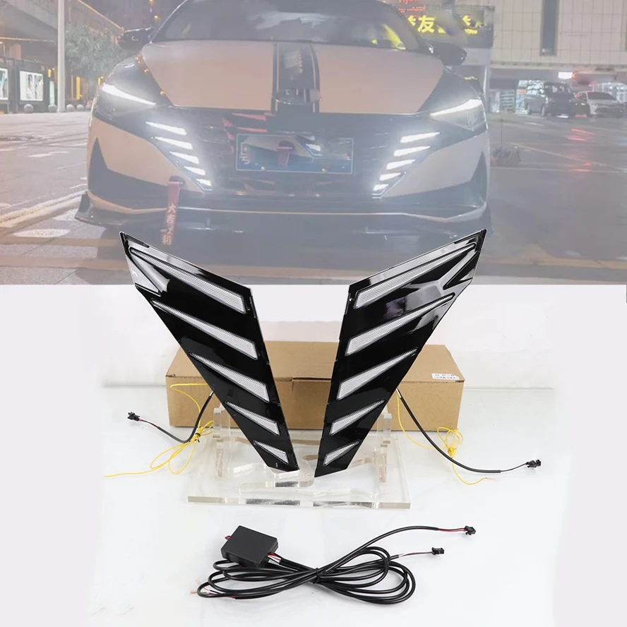 

Hyundai Elantra 2021 2022 Светодиодные Дневные Ходовые Огни DRL Фары Противотуманные Фары Указатель Поворота В Сборе Решетка ...