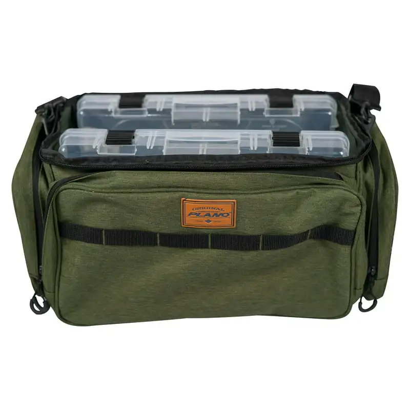 

3700 Size Heathered Green Fishing Tackle Bag, with Two 3700 Size Stowaways Fish gripper Vinilos pesca spinning mar pack рыбо