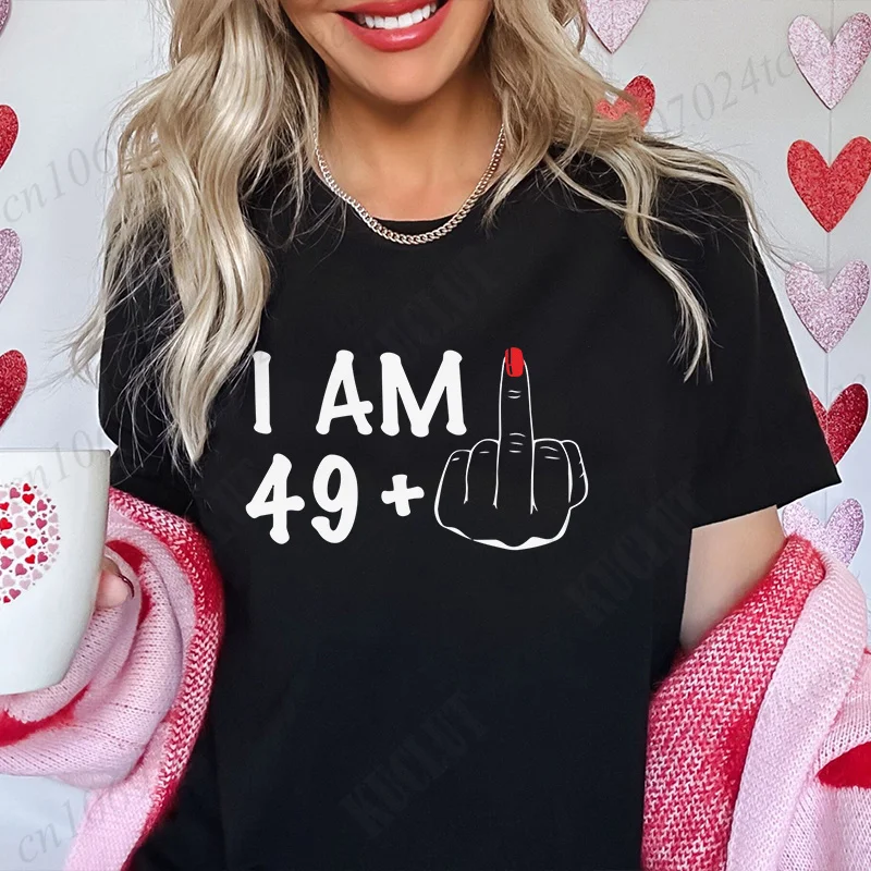 Женская новая модная одежда I Am 19/29/39/49/59/69 плюс топы со средним пальцем для