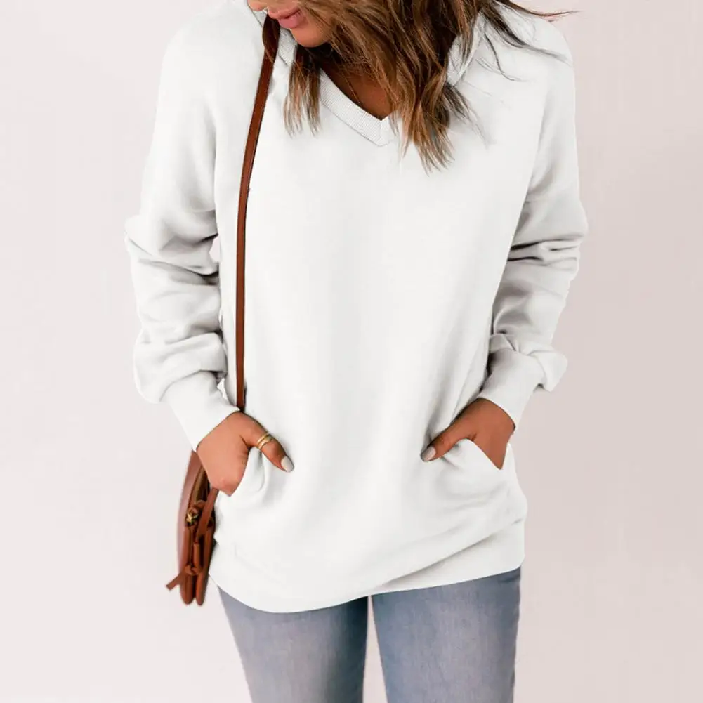 

Мягкая шикарная Повседневная Женская толстовка, пуловер, зимняя толстовка, однотонная для повседневной носки