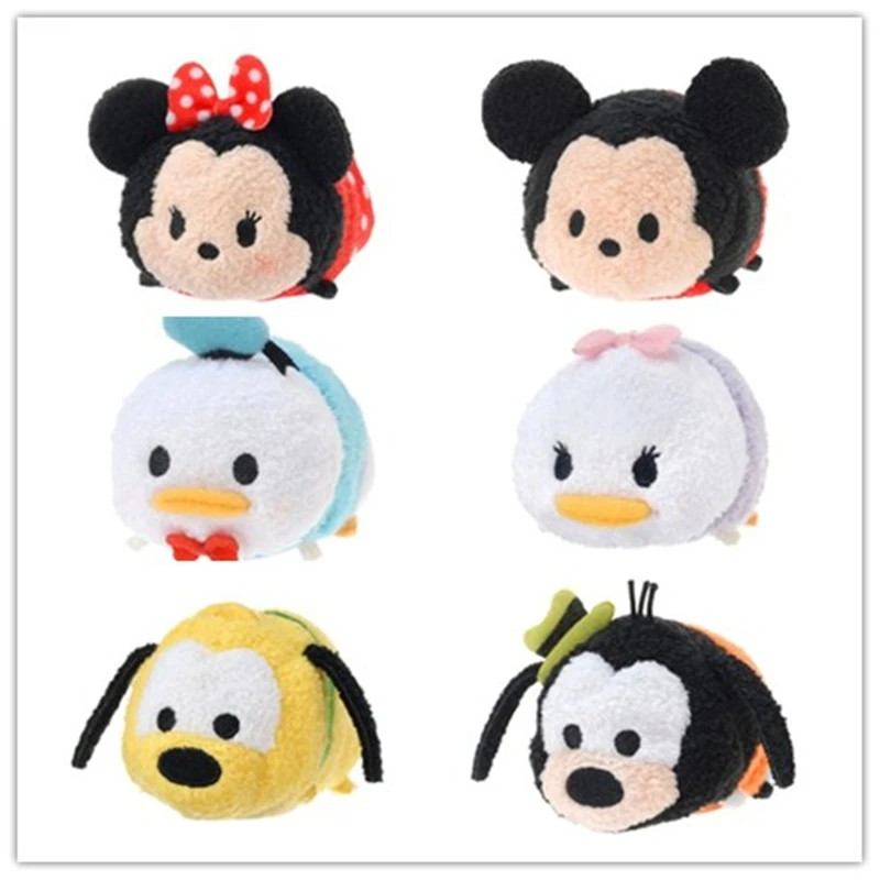

6piece 9cm Tsum Tsum Mickey mouse minnie mouse donald duck Key Chain Brinquedos Toys Smartphone Screen Cleaner plush soft doll