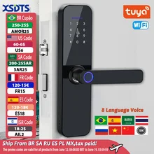 Tuya Wifi Electronic Smart Door Lock With Biometric Fingerprint / Smart Card / Password / Key Unlock/ USB Emergency Charge