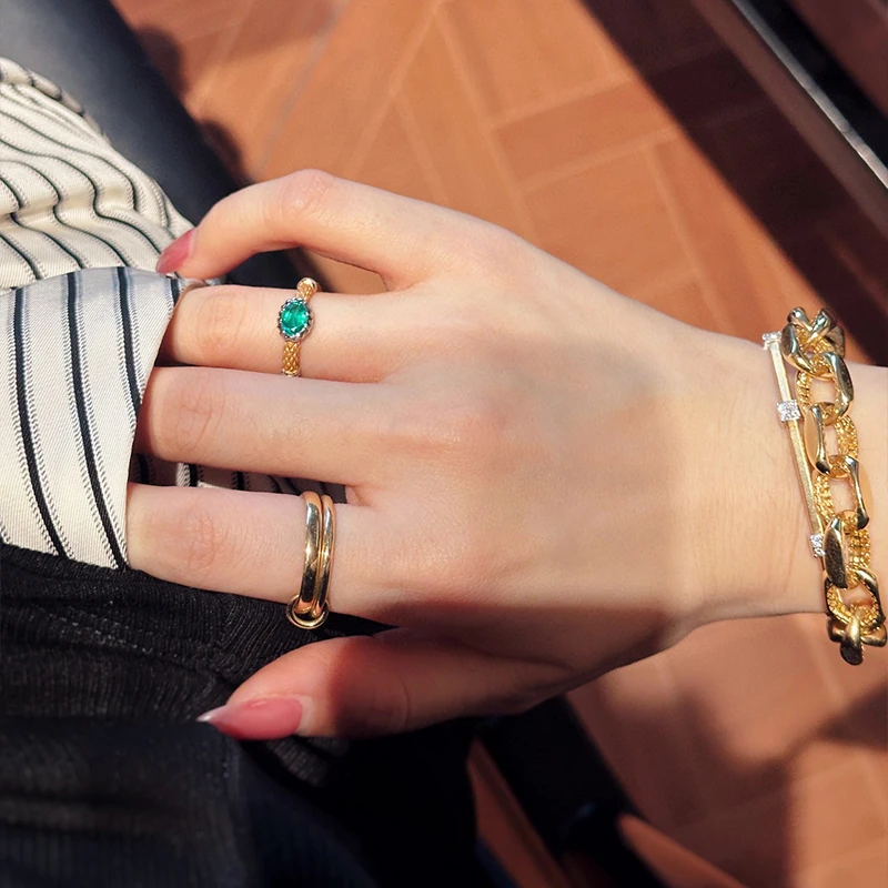 Кольца Aazuo Ins из настоящего твердого желтого золота 18 карат с настоящими