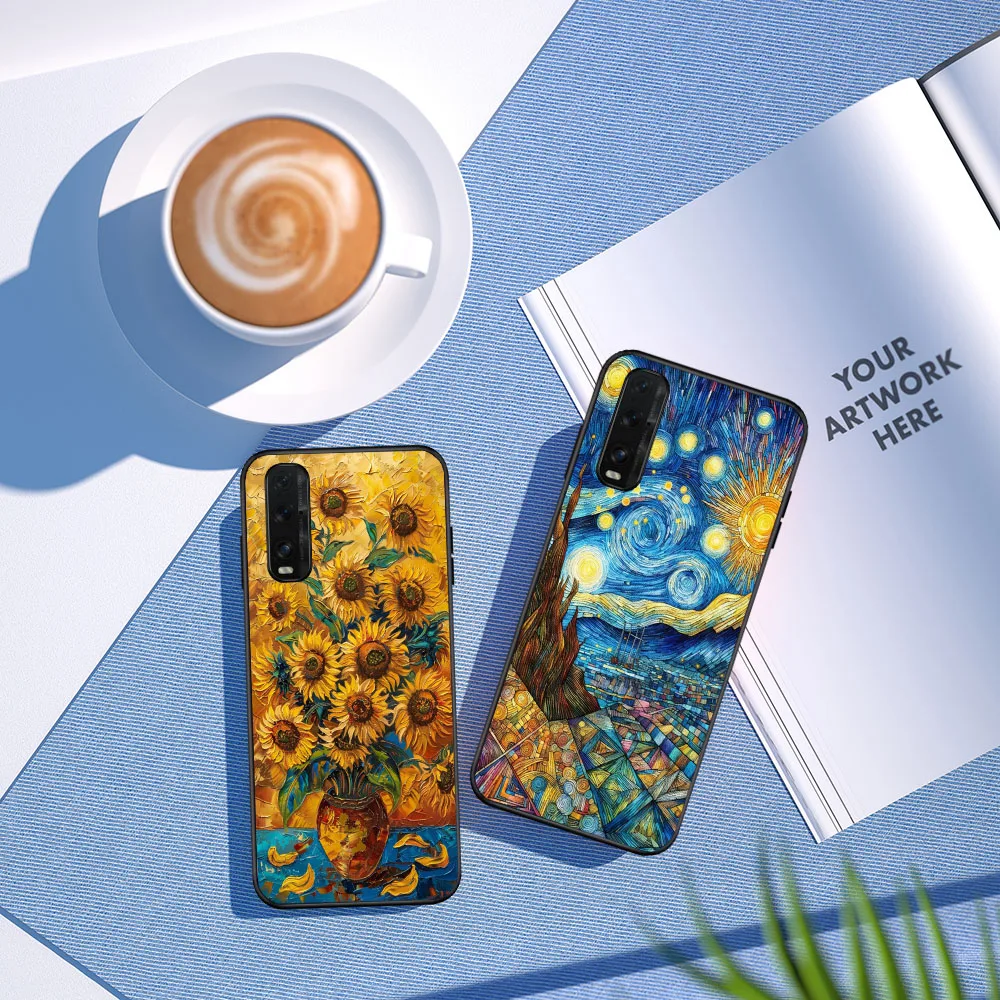IQ-40 Van Gogh Звездный Подсолнух мягкая модель для OPPO A8 A31 A9 A5 F11 Reno 3 A91 F15 A93 A54 A5S A7 A12 A12S A74