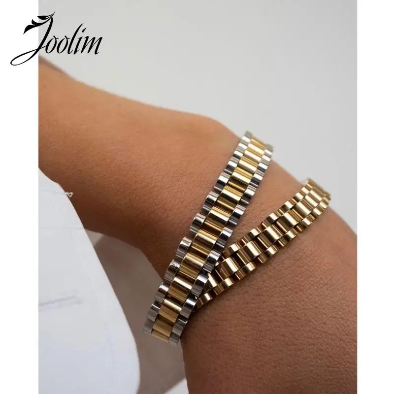 

Joolim High End PVD Plated Fashionable Watchband Adjustable Bracelet Wholesale Drop Shipping Supplier