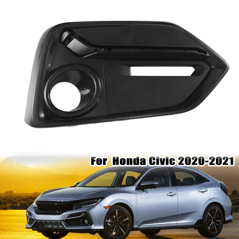 

Front Bumper Fog Light Cover Trim Fog Light Grill Frame For Honda Civic 2017-2021