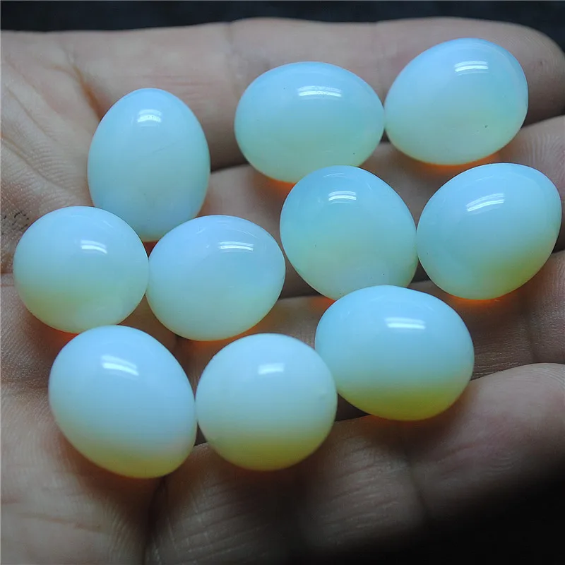 

8PCS Jewelry Display Stone Natural Material Snowflake Obbistan Jasper Opal Glass 15x18MM Egg Shape No Hole Free Shippings