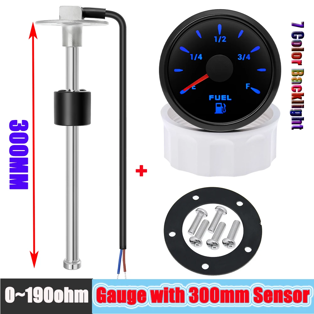 Индивидуальный автомобильный поплавковый датчик топлива 0-190 Ом с датчиком уровня топлива, 52 мм, индикатор масляного бака для лодки, яхты, 12 В, 24 В, водонепроницаемый