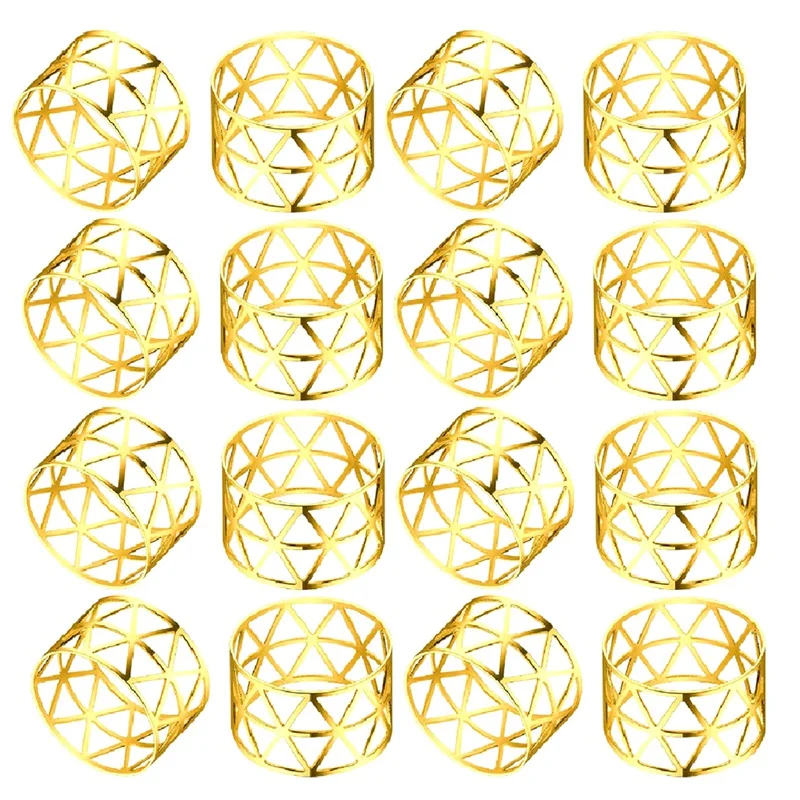 

Gold Napkin Rings Hollow Out Devise Delicate Napkin Rings Bulk Fit For Party Decor