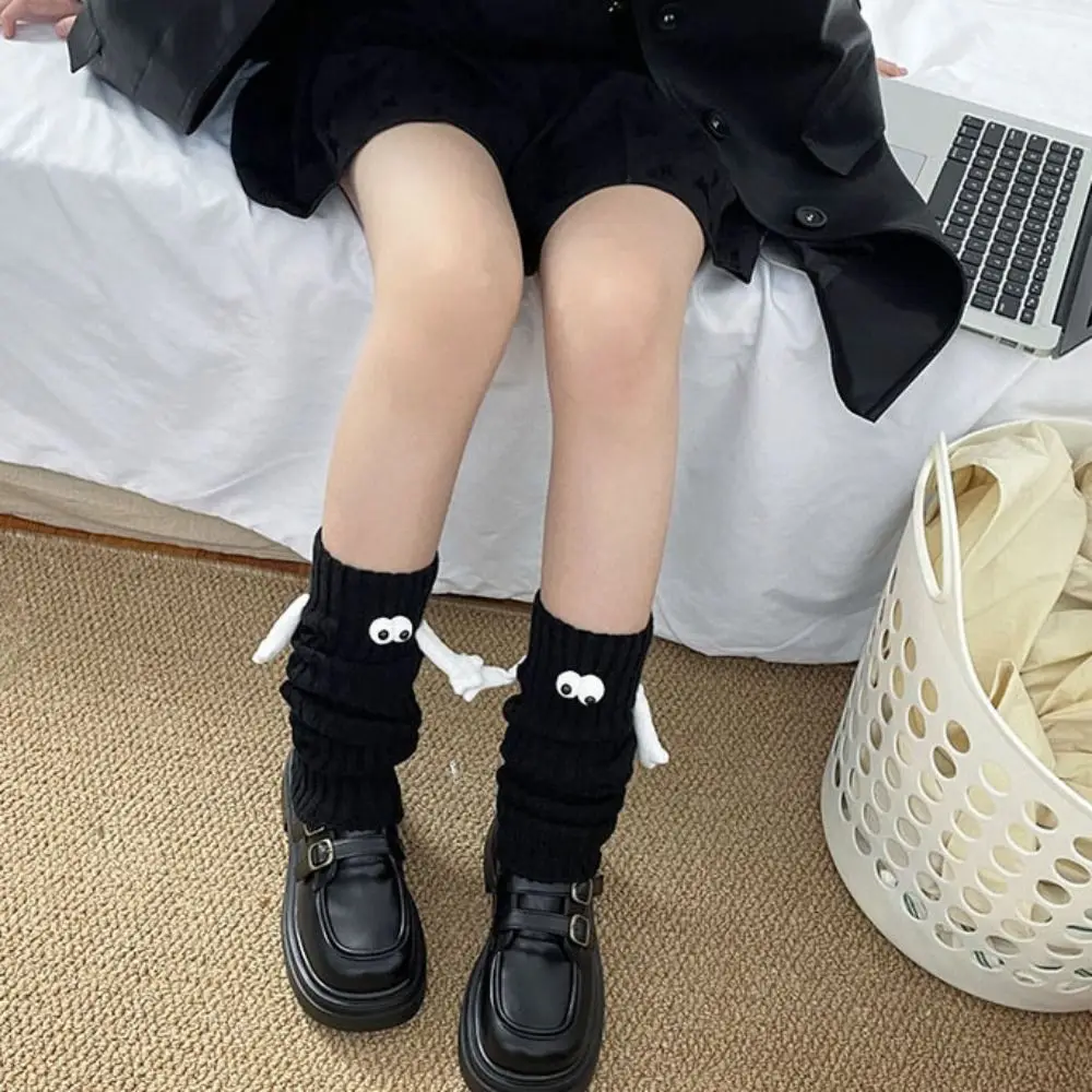 

JK Y2k Leg Warmer Harajuku Japanese Style Lolita Magnetic Leg Socks Cotton Pile Socks Eyes Couples Leg Cover Lady
