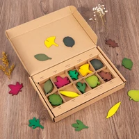 leaf cognition toys creative simulated plants cute children kids early education birthday gifts wooden handmade models box 2022