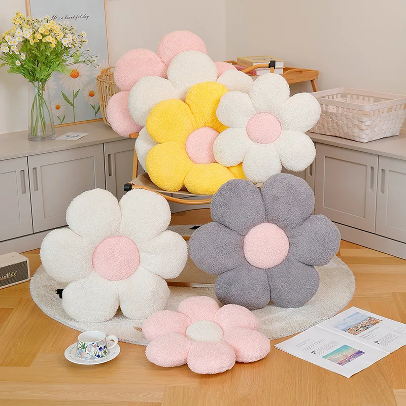 Подушка для сиденья с мягким цветком ромашки в форме подсолнуха детская подушка