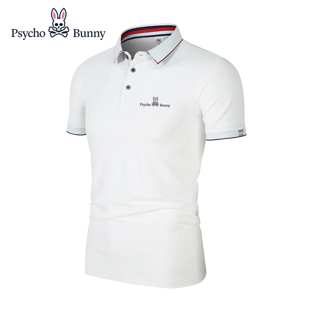 Summer Men's and Women's Golf Jersey New Fashion and Comfortable Quick Drying Clothes Casual Psycho Bunny Breathable Polo Shirt