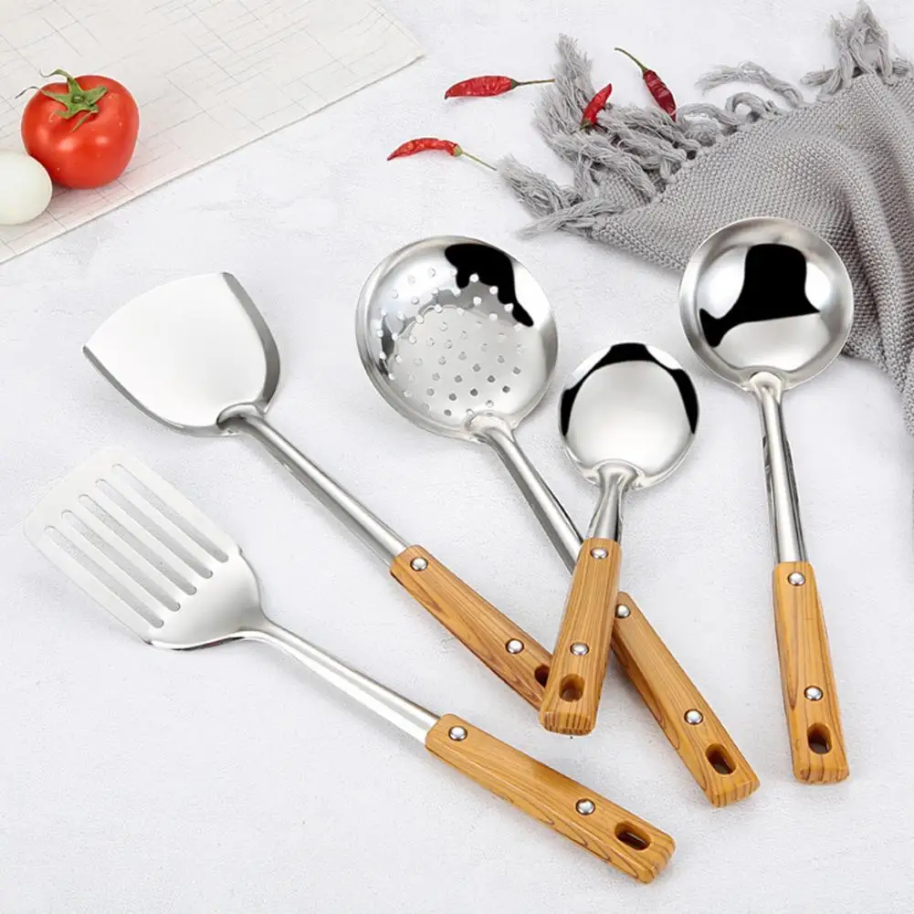 

Shovel Great Soup Colander Shovel Cutlery Supplies Rounded Edge Heat Resistant Wok Spatula