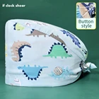 Шапка унисекс медицинская с регулируемой кнопкой и мультяшным принтом, дышащая шапка из чистого хлопка, скрабы для стоматологических клиник, женская кепка