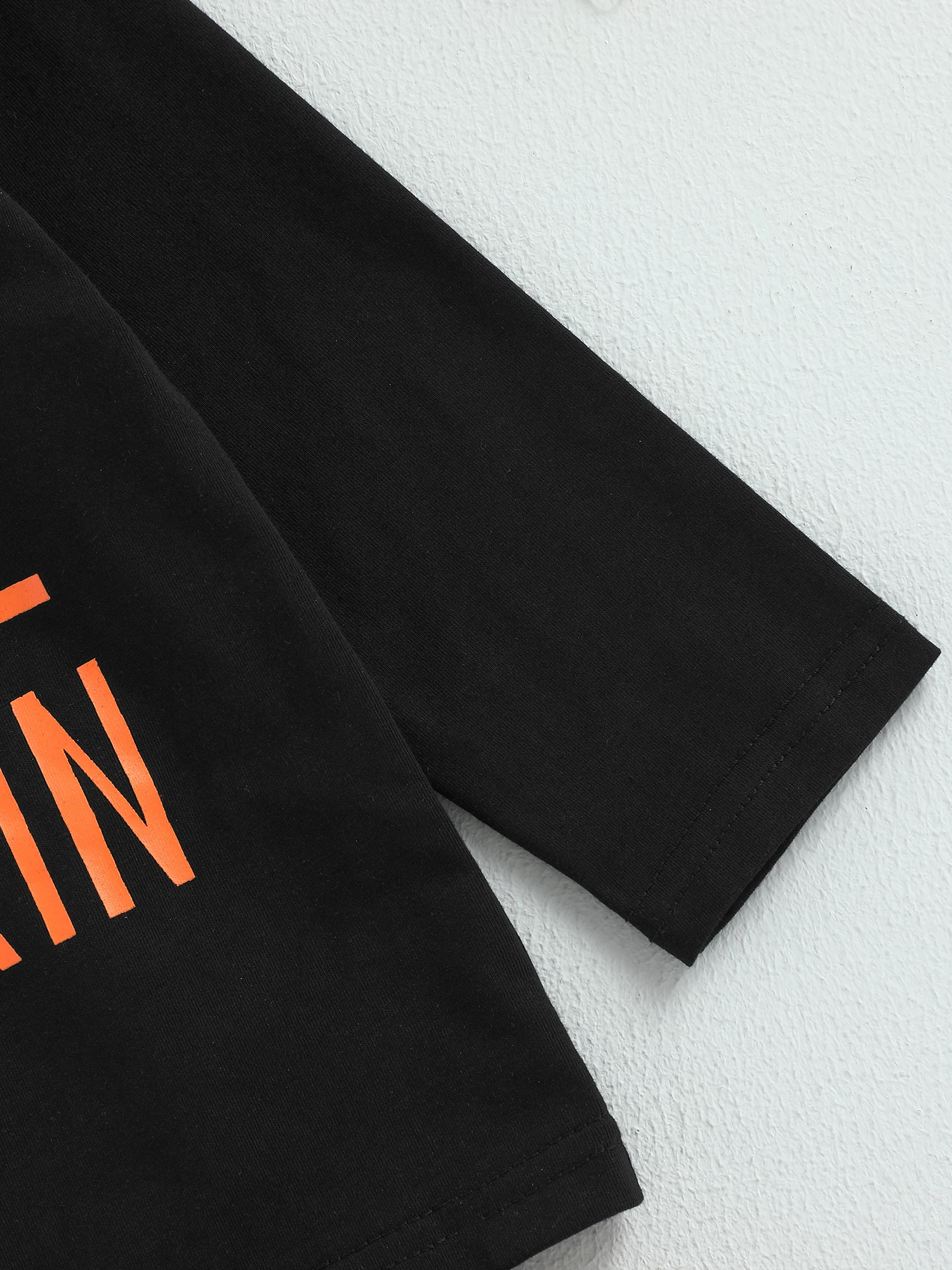 

Girls Halloween Costume Set Short Sleeve Crew Neck T-Shirt with Denim Flare Pants - Adorable Letters Print Outfit for Kids