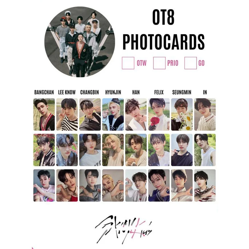 

8Pcs/Set Straykids Postcards New Album High Quality HD Double Side Print Photo Cards Lomo Cards Fans Gifts