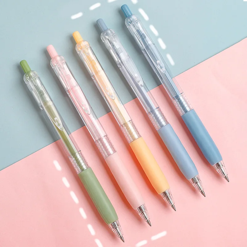 

Ins High Value Color Pressing Gel Pen Cute Schoolgirl with Black Press Pen 0.5mm
