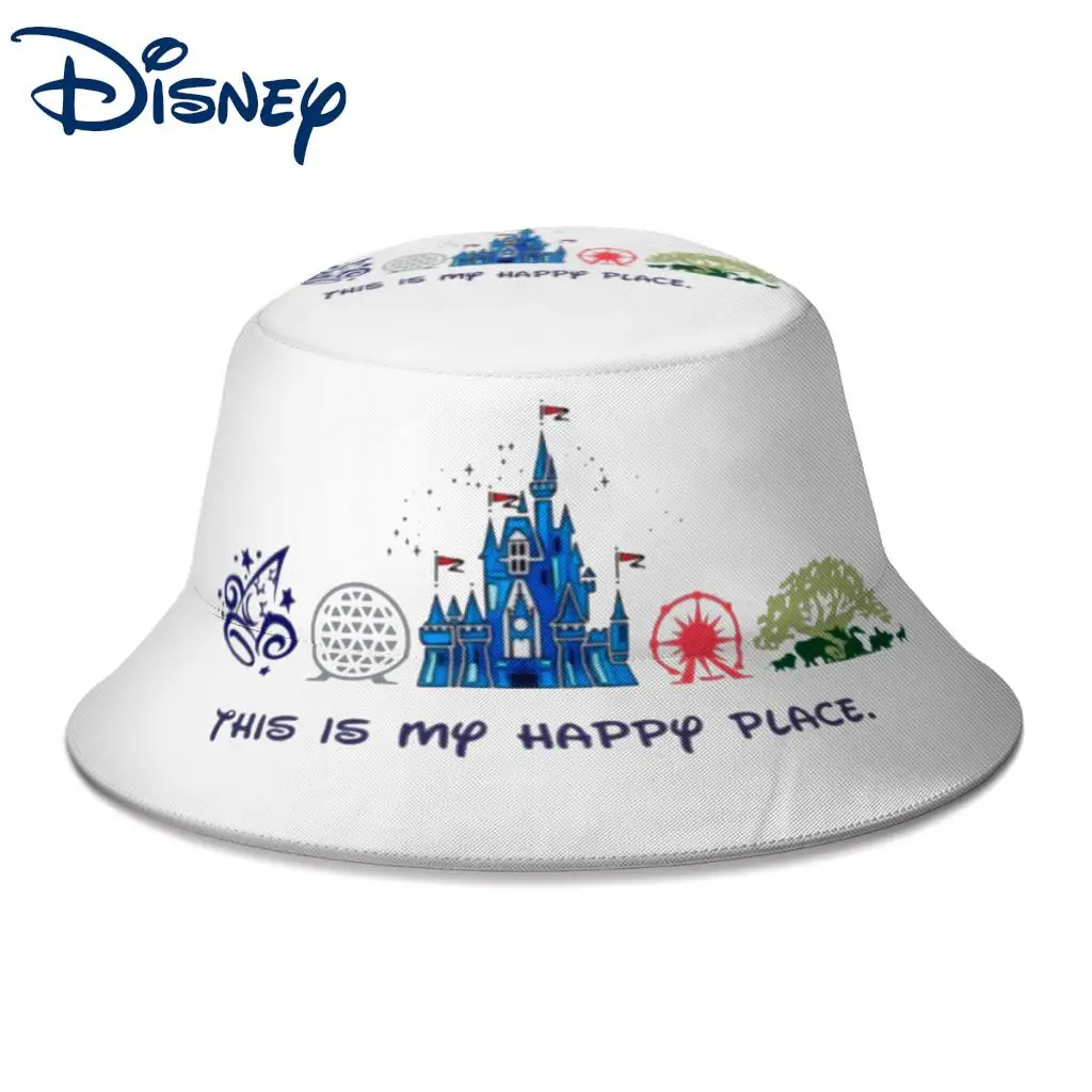 

Summer This Is My Happy Place Haunted Mansion Bucket Hat for Unisex Beach Foldable Fishing Fisherman Hats Girls Boys Boonie Hat