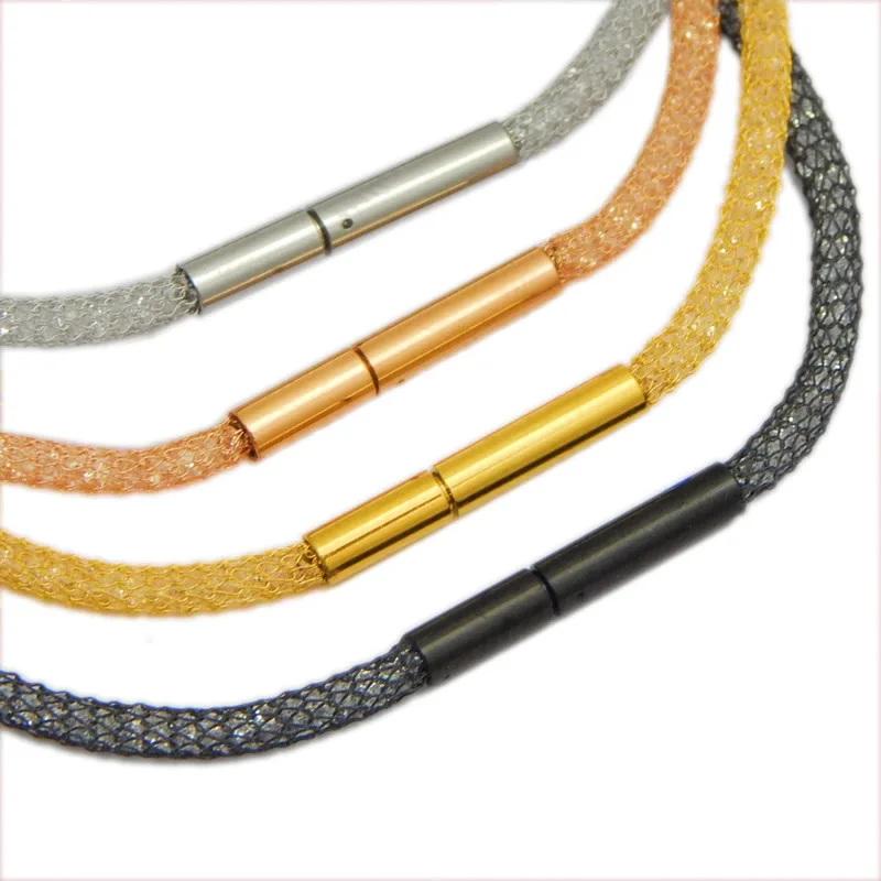 Женский браслет-змея из нержавеющей стали золотистый/серебристый круглый