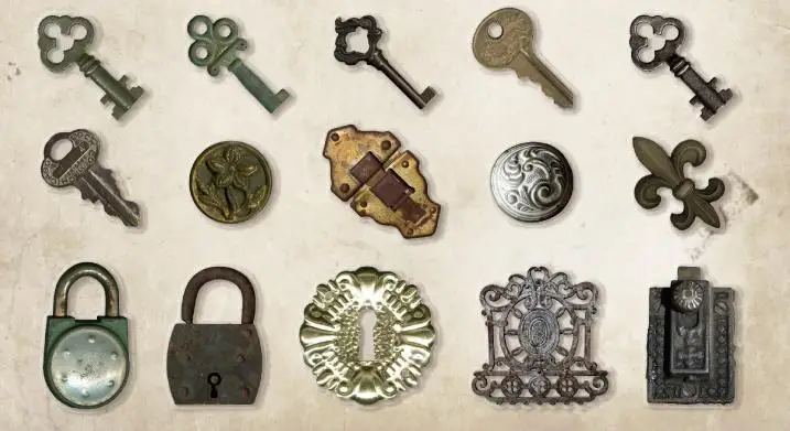 Металлическая кнопка-ключ в стиле ретро стильная ПВХ наклейка для скрапбукинга