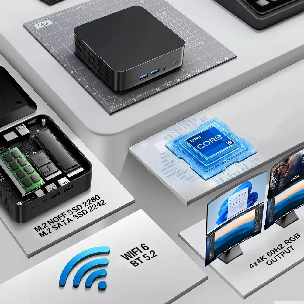Портативный мини-ПК для геймеров Intel Core i9 8950HK Windows 11 Мини-компьютер 16 ГБ DDR4 512 1 ТБ SSD