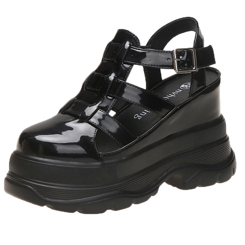 11CM Sandals Women Shoes Soft Soles Fashion Women Summer Roman Platform Wedge Ladies Breathable Buckle Hidden Heels Female Shoes