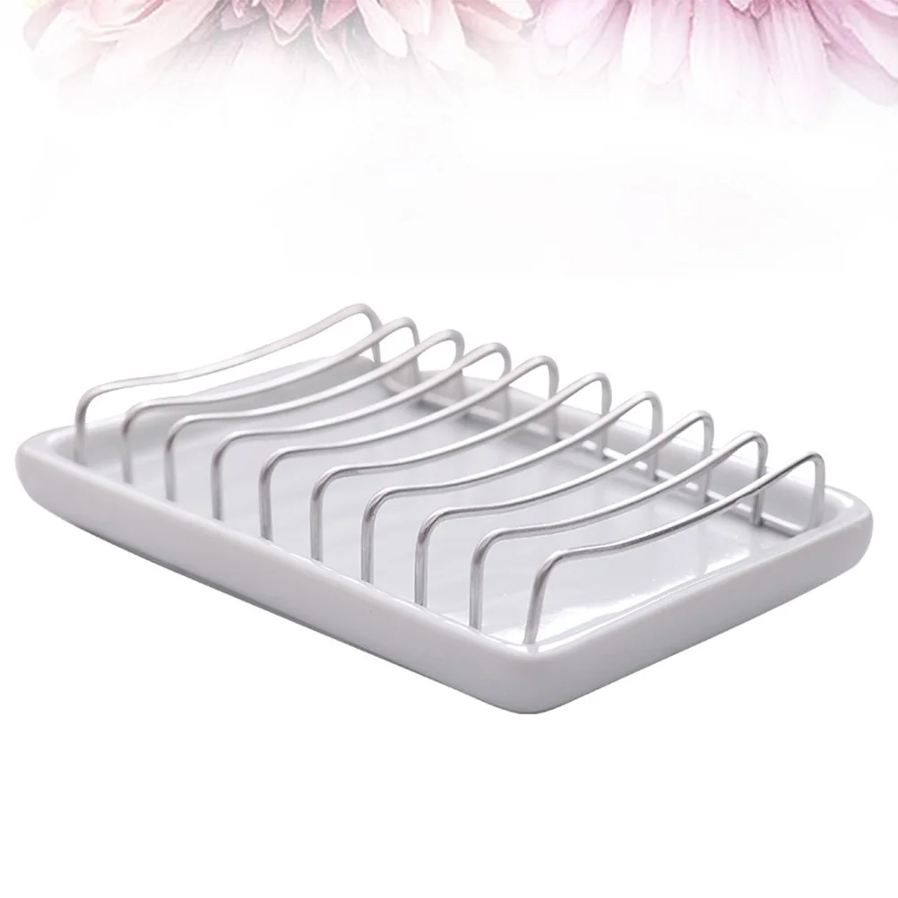 

Soap Holder Shower Dishbar Ceramic Box Wall Draining Double Layer Dispenser Ducha Sponge Jabonera Para Baskets Bathroom