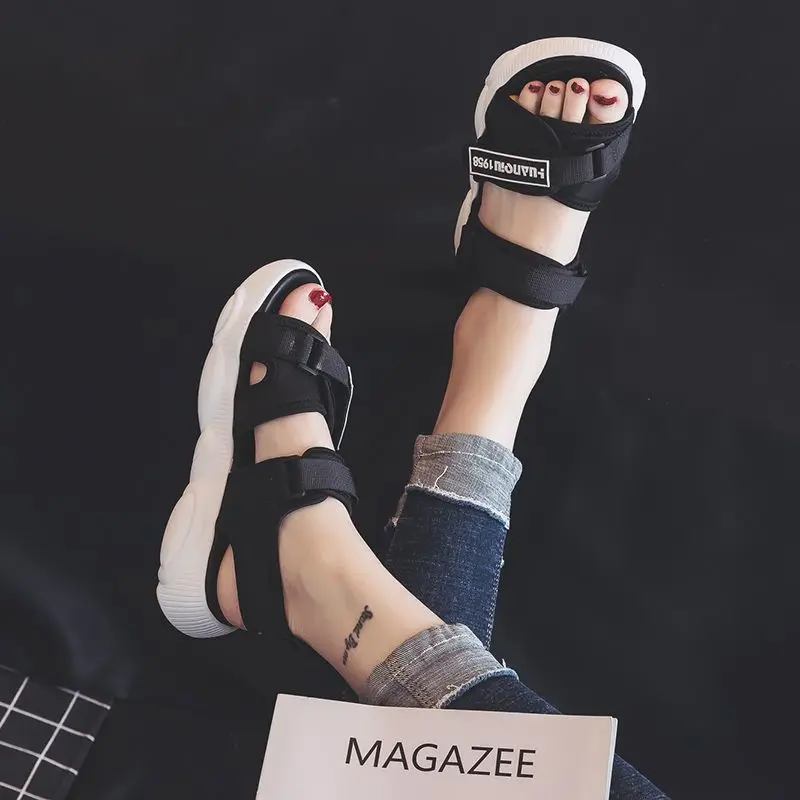 

2023 Fashion Women Sandals Summer Size 35-44 Flat Beach Womens Sports Shoes Soft Bottom Non-slip Open Toe Platform Sandals Women