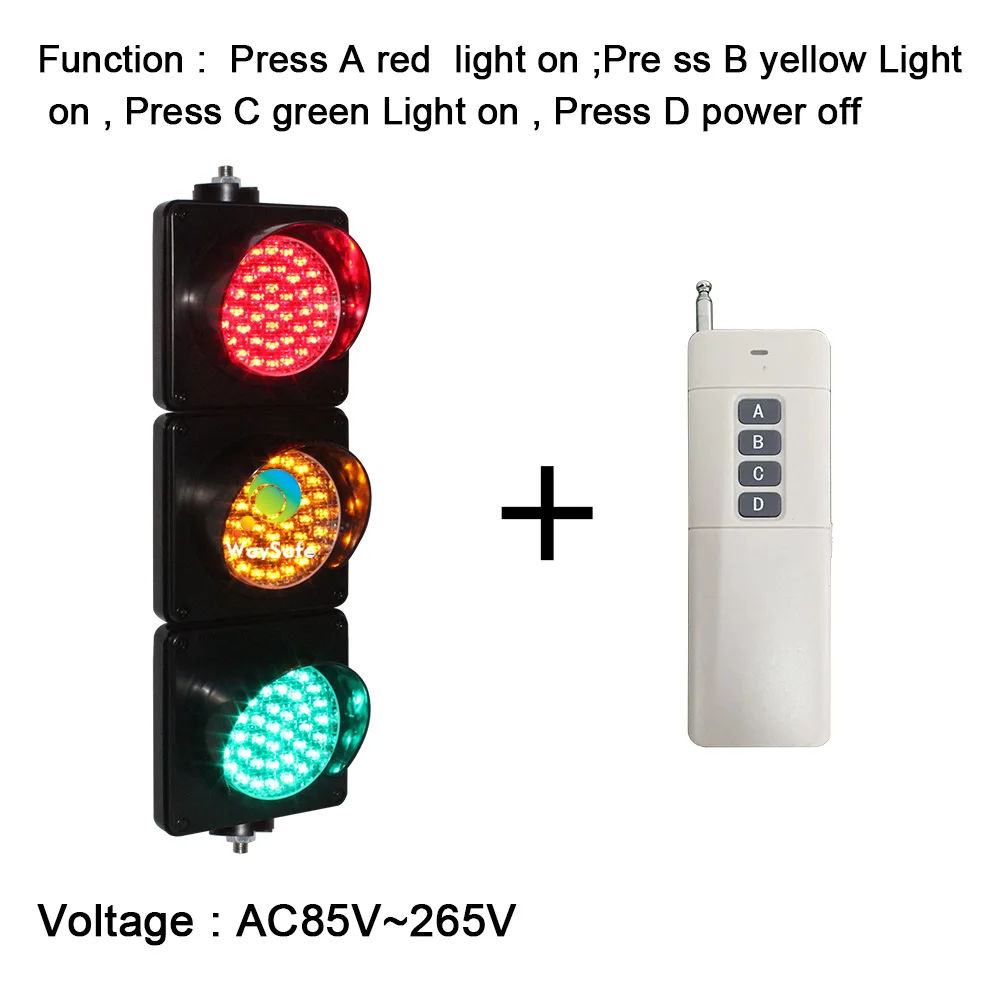 

Remote Control 100mm Diameter Small Shopping Mall Guide Signal Red Yellow Green LED Traffic Signal Light