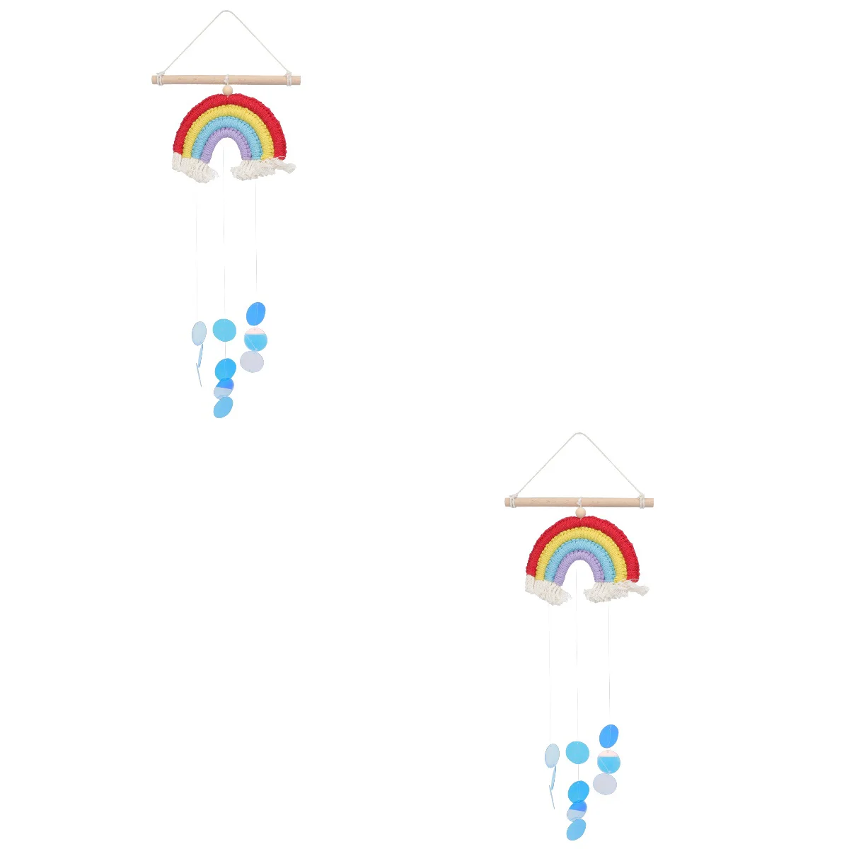 

Hanging Decor Rainbow Wall Pendant Nursery Tapestry Adorablemacrame Decalornament Decorations Adornwooden Stick Household