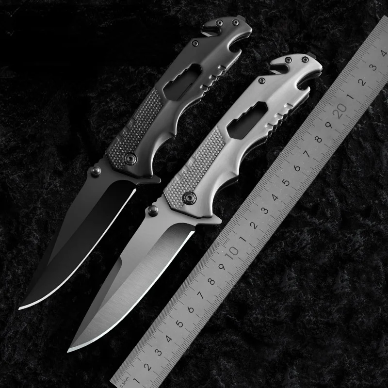 

23CM Steel Handle Tactical Folding Blade Knife Rescue Knife Outdoor Camping Survival Knives Climbing Multi Function Tool