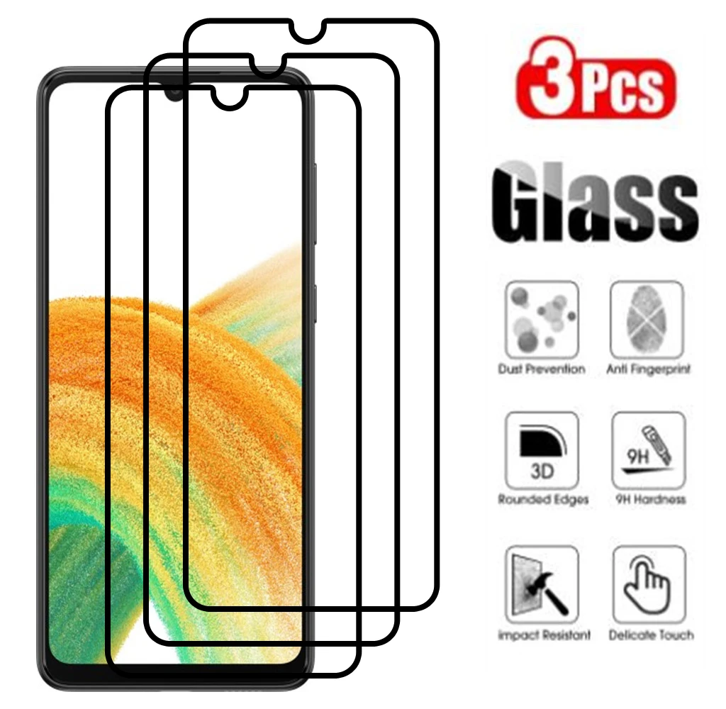 

3Pcs Full Glue Tempered Glass For Samsung Galaxy A13 5G A33 5G A53 A72 5G Explosion-proof For Samsung A22S 5G A12S A52S A03 Core