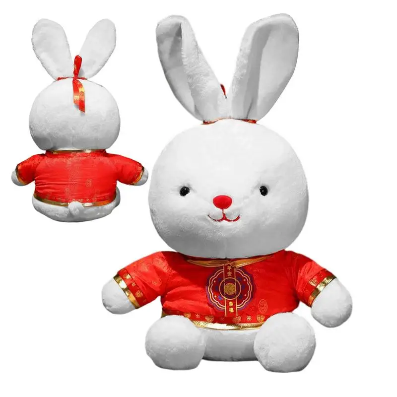 

Мягкая игрушка-кролик в китайском стиле Тан, кукла-талисман на новый год, маленькие плюшевые животные для детей, красный кролик, кукла-живот...