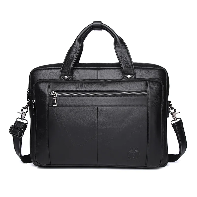 New Luxury Cow Genuine Leather Business Men's Briefcase Male Briefcase Shoulder Bag Men Messenger Laptop Computer Bag 16 Inch