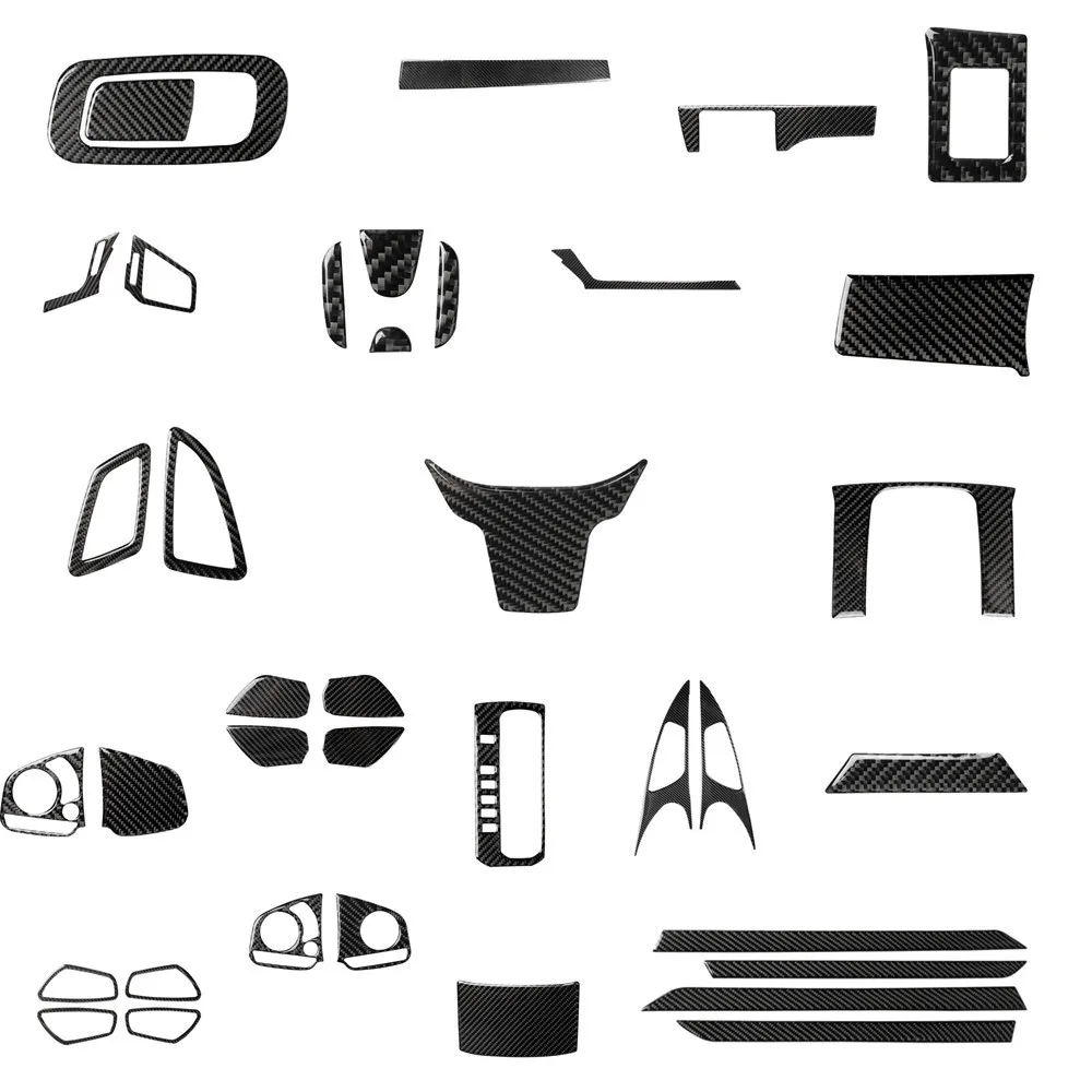 

For Honda Civic 10th Gen 16-20 Soft Carbon Fiber Steering Wheel Air Outlet Panel Decor Strip Door Panel Car Interior Accessories