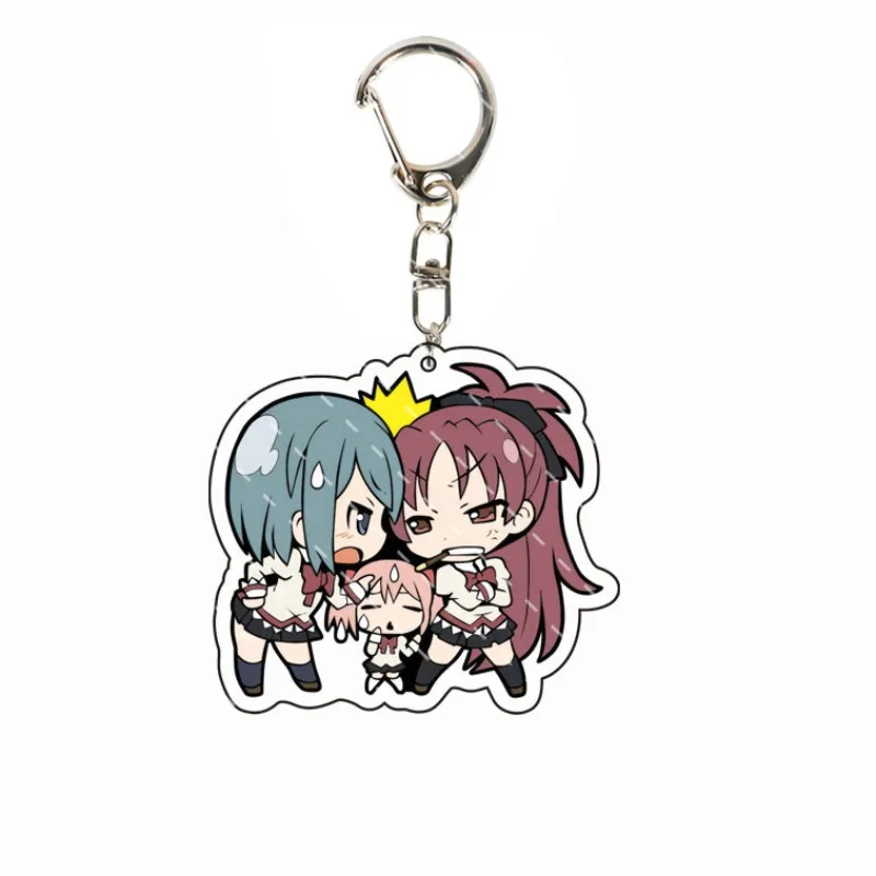 Фото Брелок для ключей в стиле аниме Magic Girls Madoka Magica Kaname Akemi Homura Miki Sayaka Tomoe Mami Kyoko, брелок для ключей для фанатов, подарки, ювелирные изделия №3