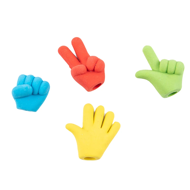 

5pcs/lot Finger Gesture Eraser Pencil Top DIY Rubber Eraser School Student Children School Supplies