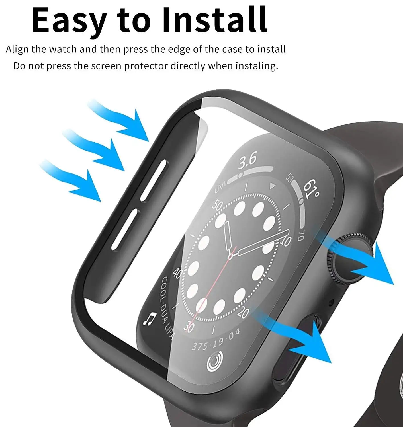 360 full Screen protector Bumper Frame matte hard Case for Apple watch 6/SE/5/4/3/2/1 cover Tempered glass film for iwatch 4/5