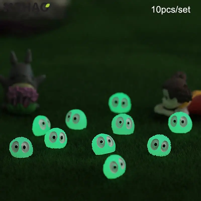 

10pcs Dust Elf Glowing Miniature Ornament Studio Ghibli Home Room Party Decor Accessories Cute Kawaii Micro Landscape Decoration