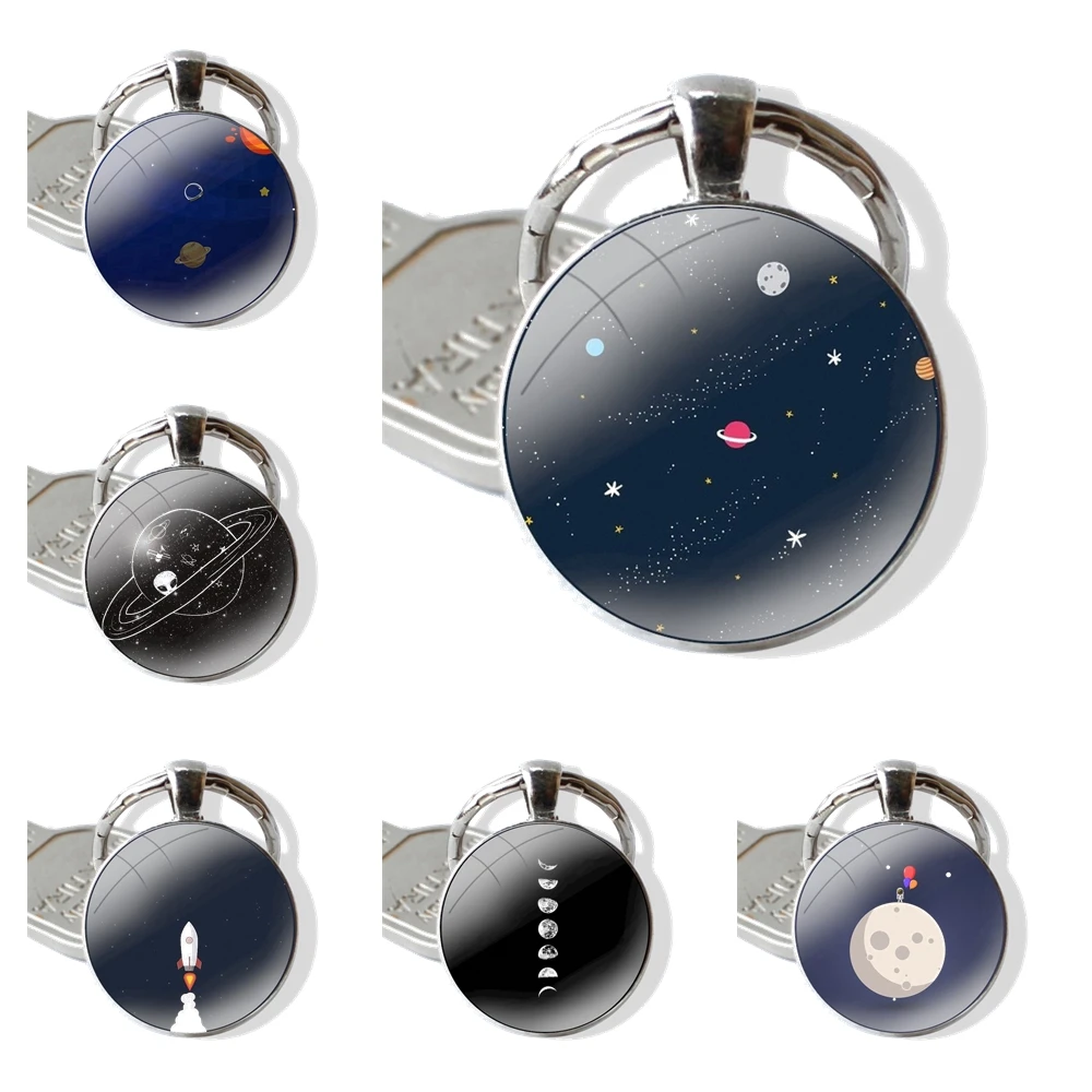Цепочка для ключей с подвеской в виде планеты инопланеты неба