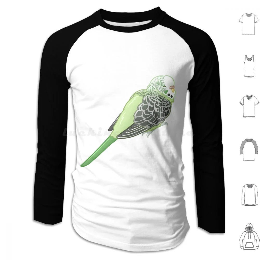 Толстовки с капюшоном Aro Pride Budgie длинными рукавами Aromantic Aspec Flag Birds Birb Bird Parakeet Parrot