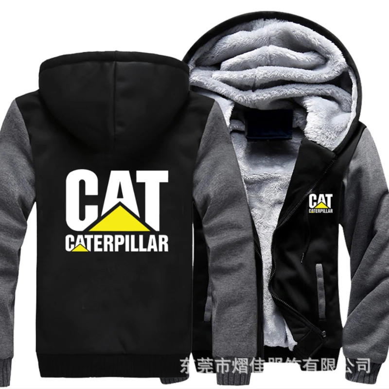 

Зимнее утепленное повседневное пальто с принтом кота и логотипа автомобиля, мужское плюшевое пальто на молнии, 2022