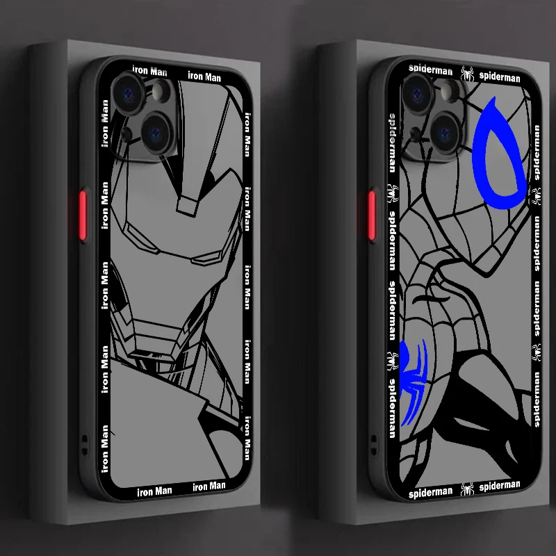Мстители Человек-паук железный человек для iPhone 15 14 13 12 Mini 11 XS XR X 8 7 Pro Max Plus матовый