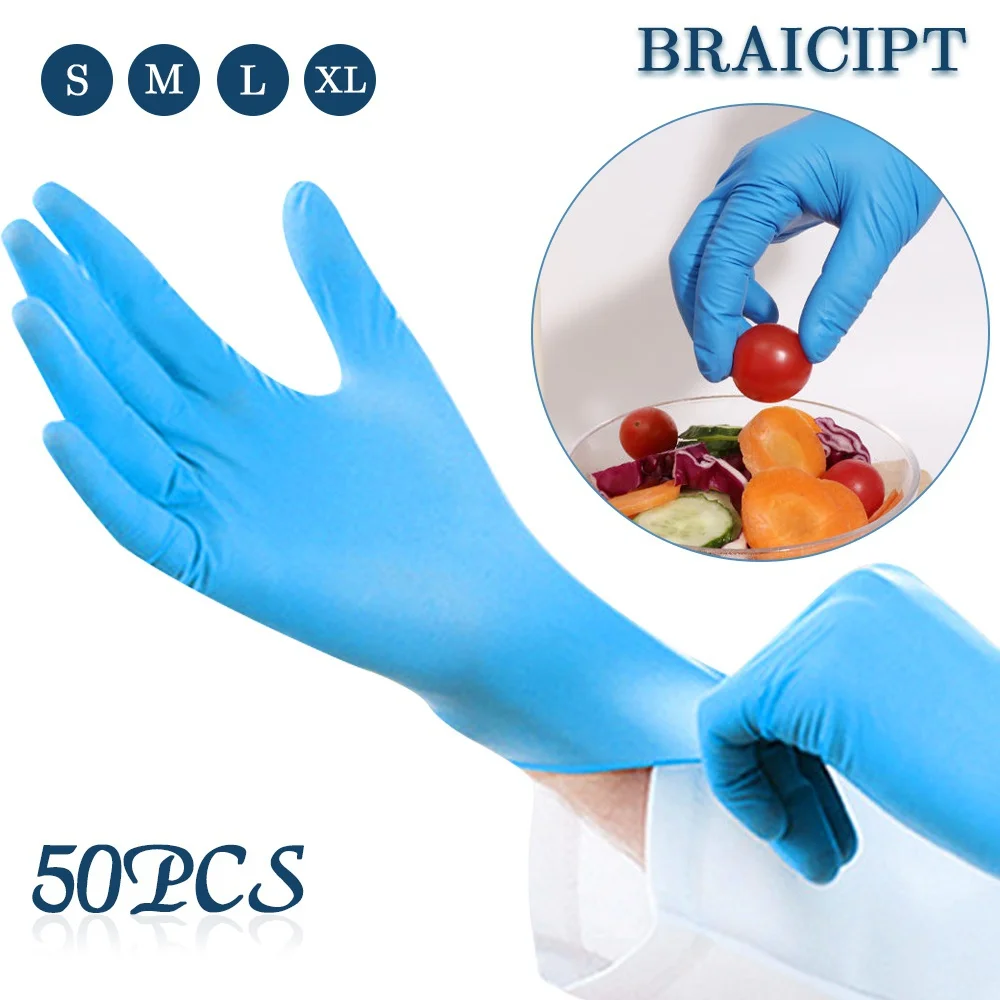 Disposable Luvas Chemical Resistant Rubber Nitrile Latex Work Housework Kitchen Home Cleaning Car Repair Tattoo Wash Gloves