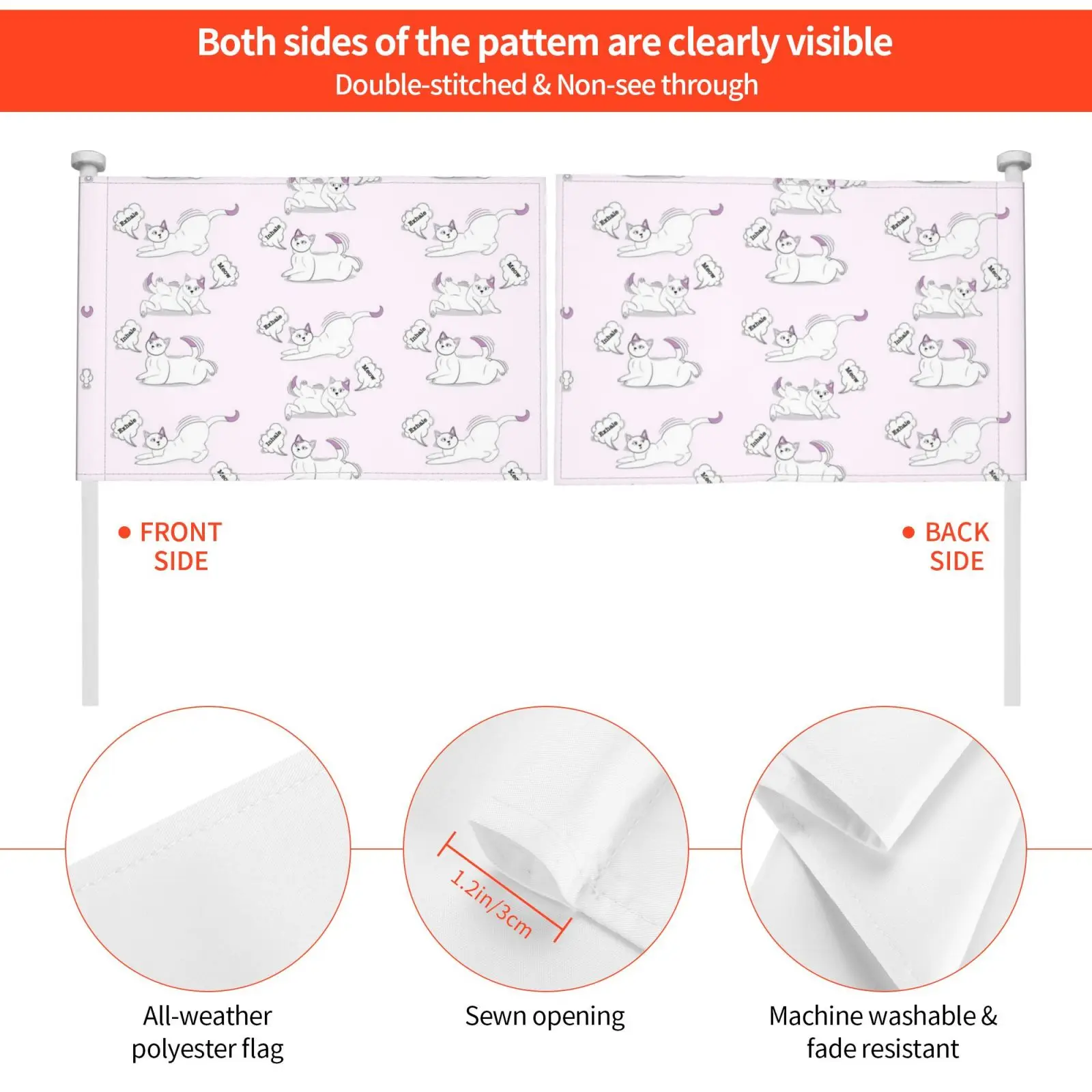 Вдох. Выдохните. Кошка для йоги флаг Автомобиль Забавная Повседневная Любовь